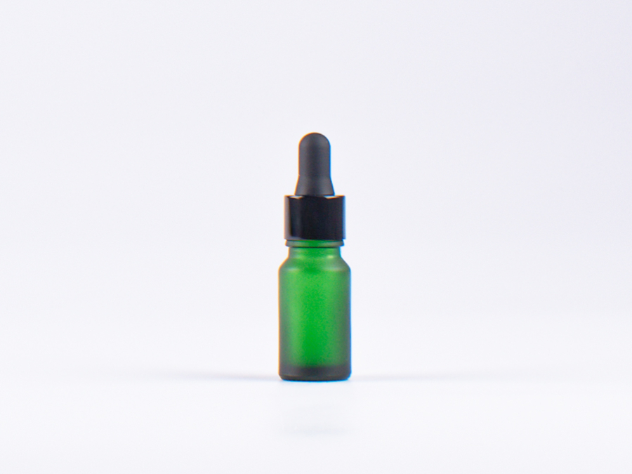 Grünglasflasche 10ml, mit Pipette schwarz